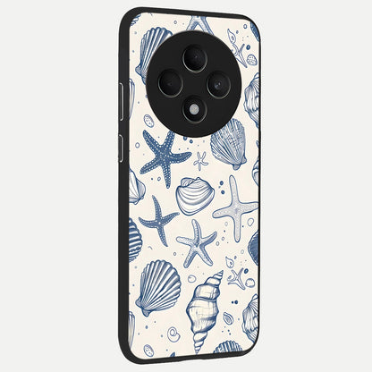  Blue Ocean Outline back cover For Oppo F27 5G slim fit glass case with vibrant aesthetic design