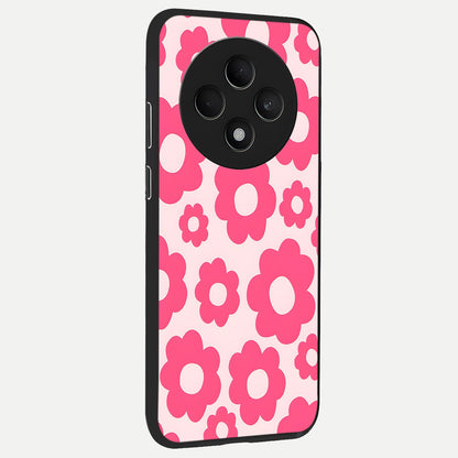  Blush Flower Pop back cover For Oppo F27 5G slim fit glass case with vibrant aesthetic design