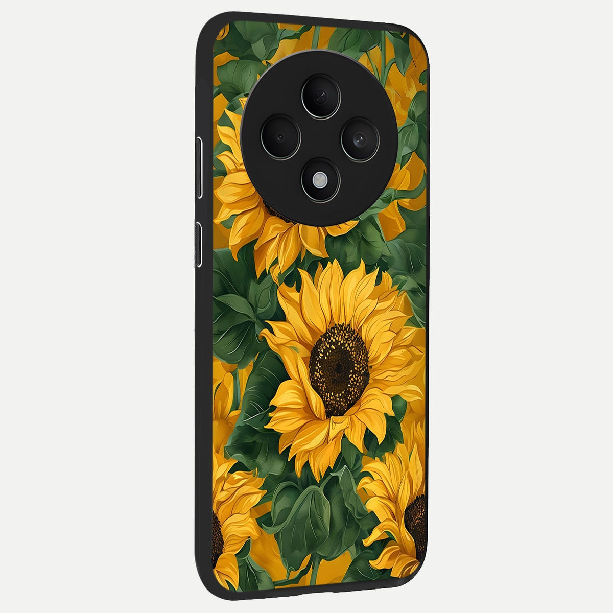  Bright Sunflower Bloom back cover For Oppo F27 5G slim fit glass case with vibrant aesthetic design