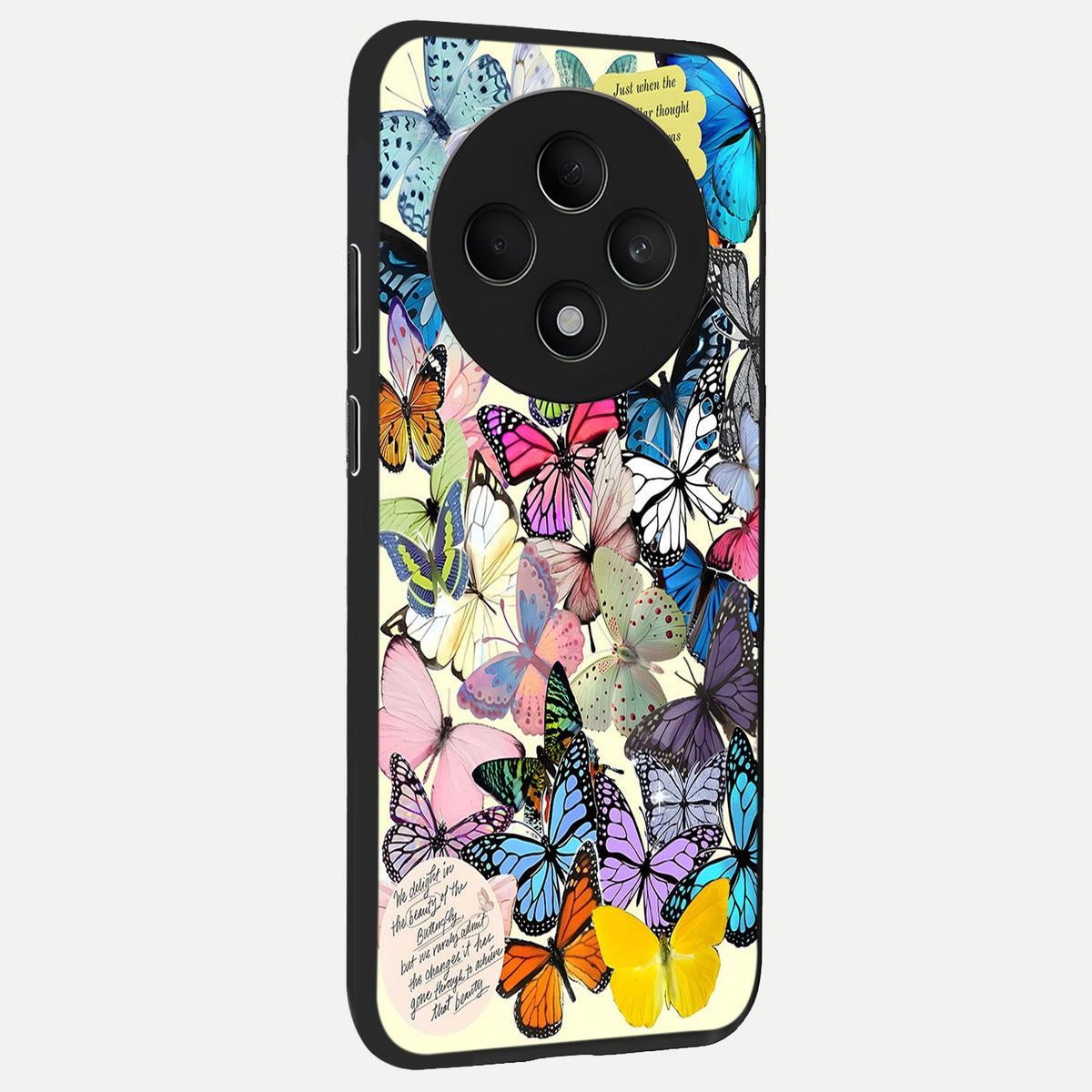  Butterflies Petal Dream back cover For Oppo F27 5G slim fit glass case with vibrant aesthetic design