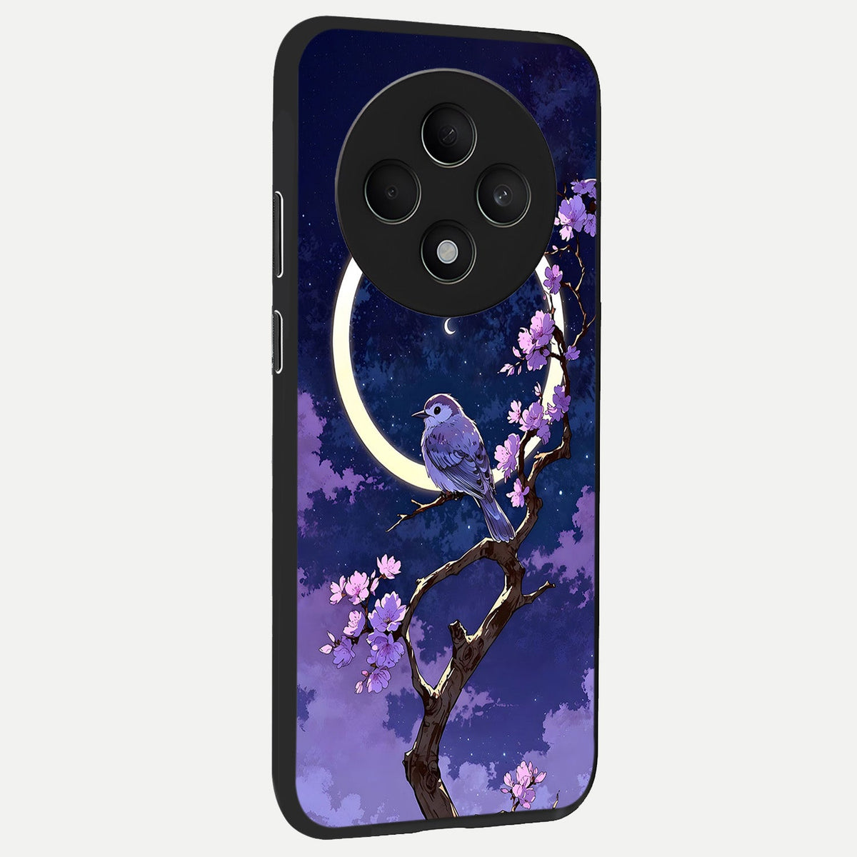 Celestial Bird Blossom back cover For Oppo F27 5G slim fit glass case with vibrant aesthetic design