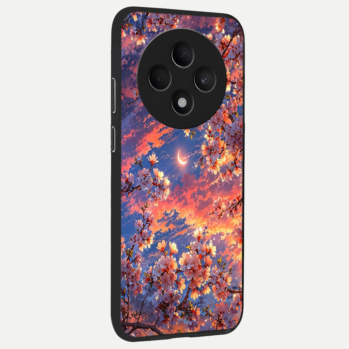  Celestial Sakura Sunset back cover For Oppo F27 5G slim fit glass case with vibrant aesthetic design