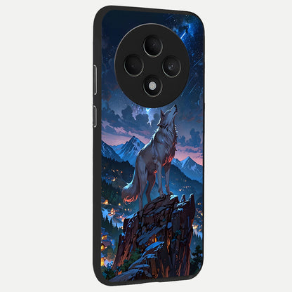  Celestial Wolf Howl back cover For Oppo F27 5G slim fit glass case with vibrant aesthetic design