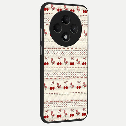  Cherry Bloom Charm back cover For Oppo F27 5G slim fit glass case with vibrant aesthetic design