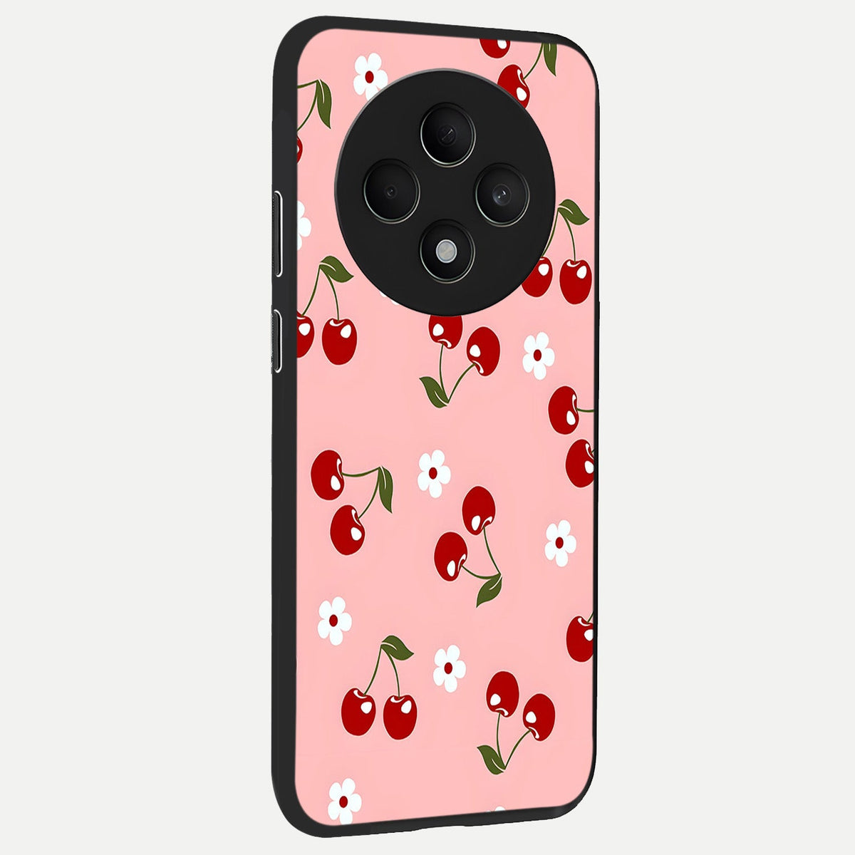  Cherry Love Mood back cover For Oppo F27 5G slim fit glass case with vibrant aesthetic design