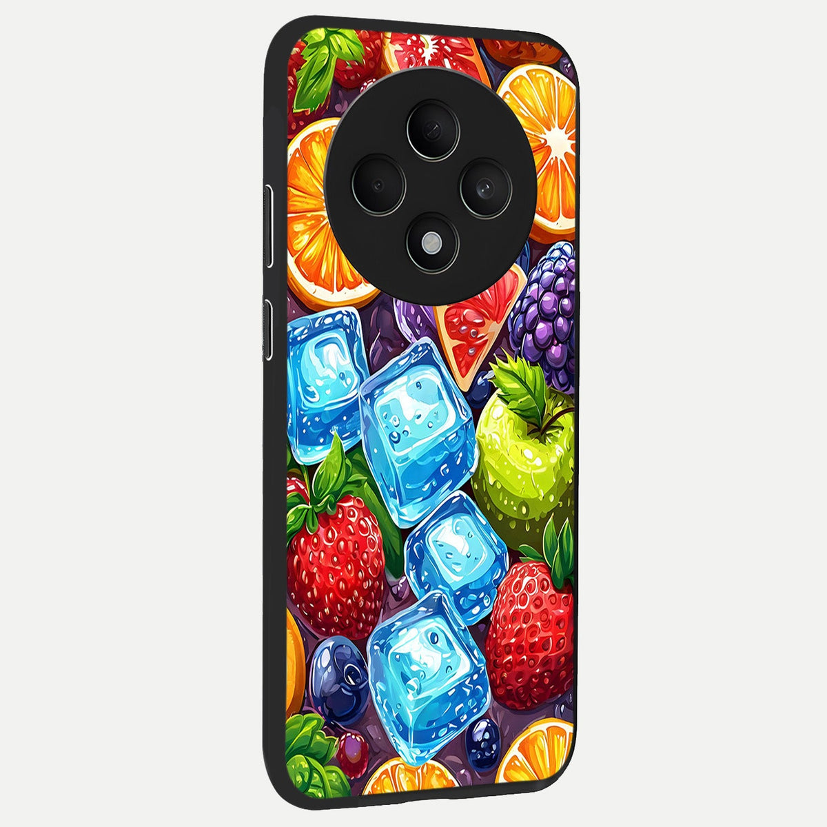  Colorful Fruits with Ice back cover For Oppo F27 5G slim fit glass case with vibrant aesthetic design