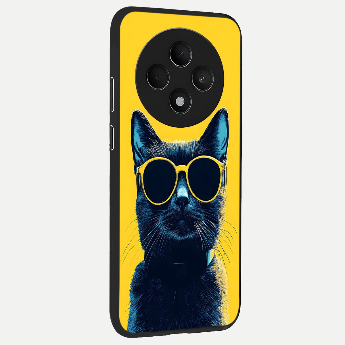  Cool Cat Vibes back cover For Oppo F27 5G slim fit glass case with vibrant aesthetic design