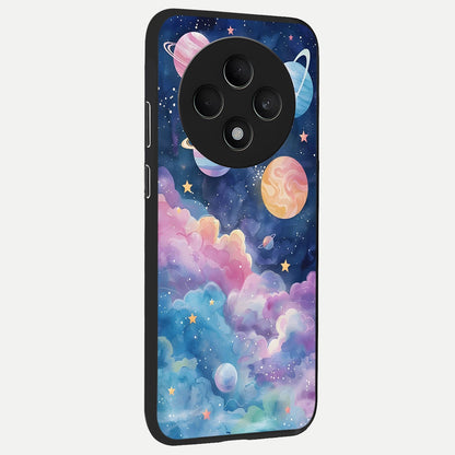  Cosmic Planet Dreams back cover For Oppo F27 5G slim fit glass case with vibrant aesthetic design
