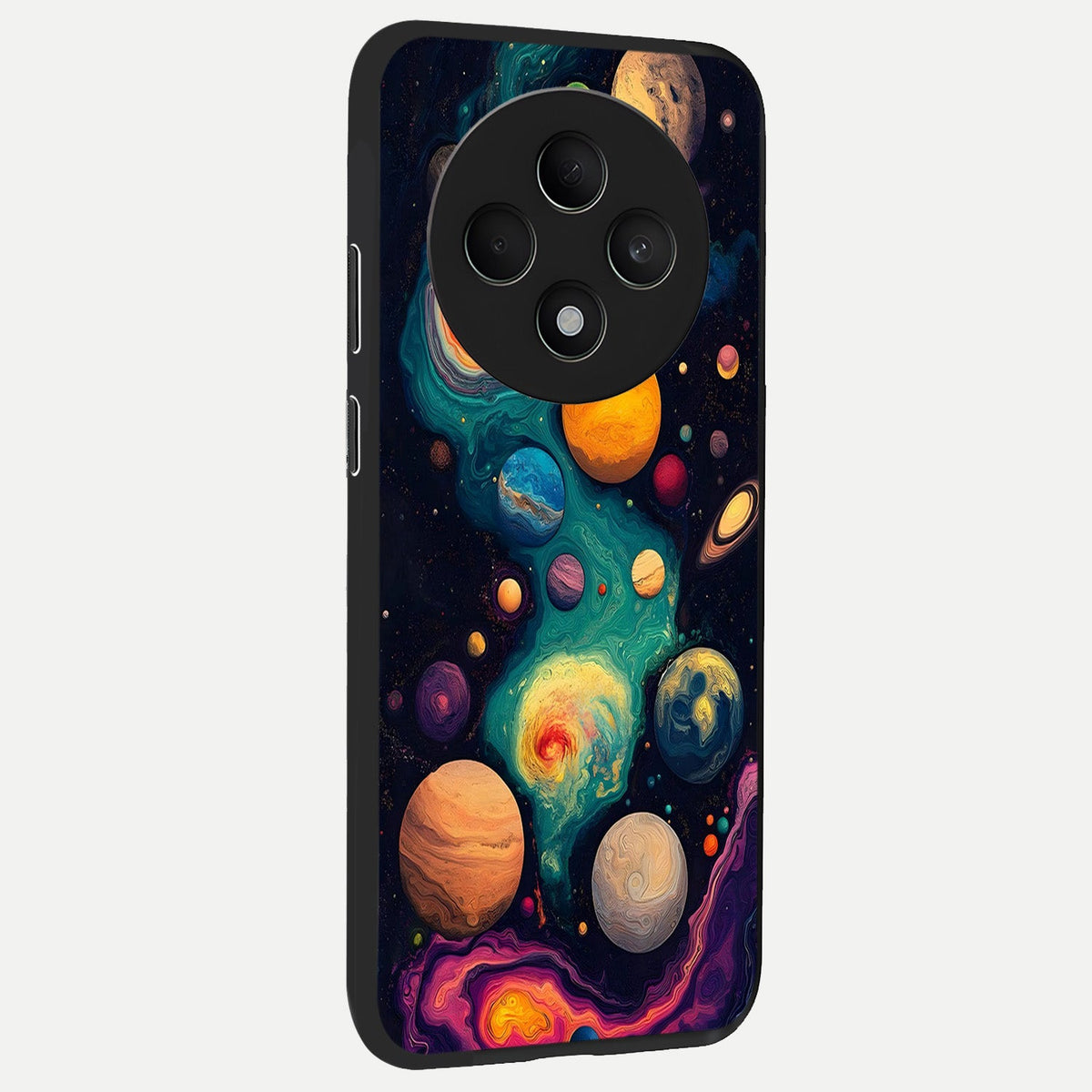  Cosmic Planet Journey back cover For Oppo F27 5G slim fit glass case with vibrant aesthetic design