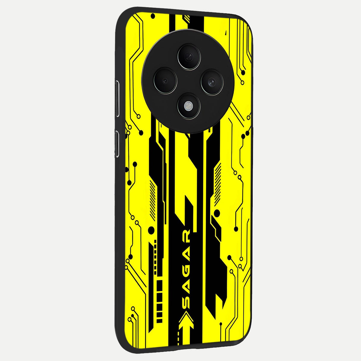  Electric Pulse CYBERPUNK Custom Name back cover For Oppo F27 5G slim fit glass case with vibrant aesthetic design