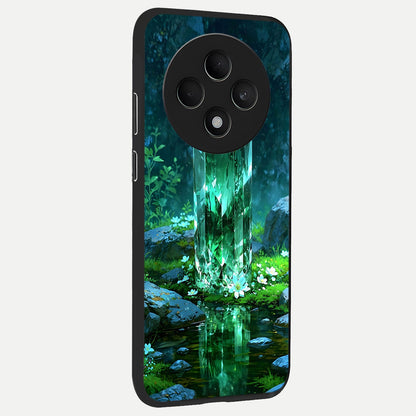  Emerald Light Crystal back cover For Oppo F27 5G slim fit glass case with vibrant aesthetic design