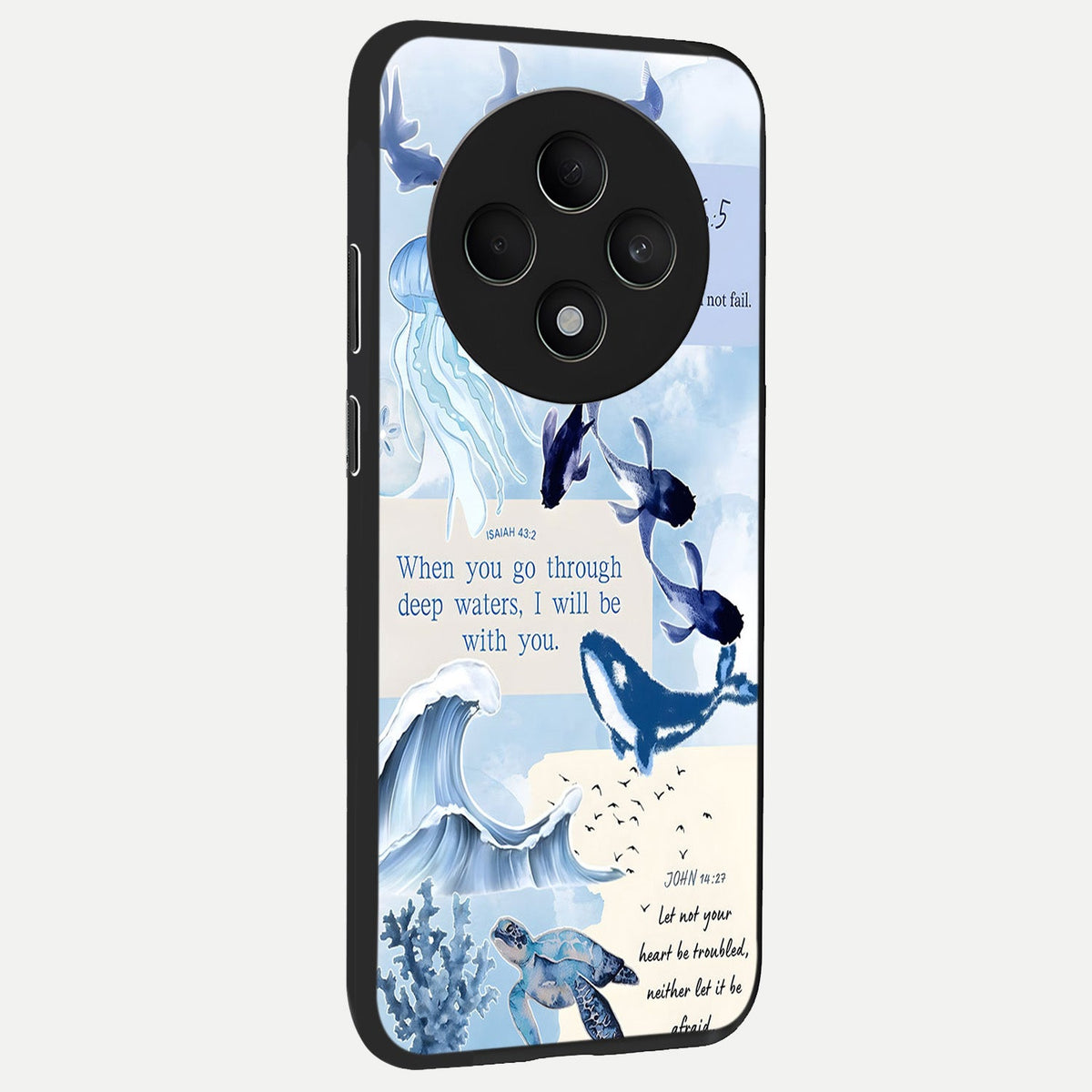  Faithful Ocean Promise back cover For Oppo F27 5G slim fit glass case with vibrant aesthetic design
