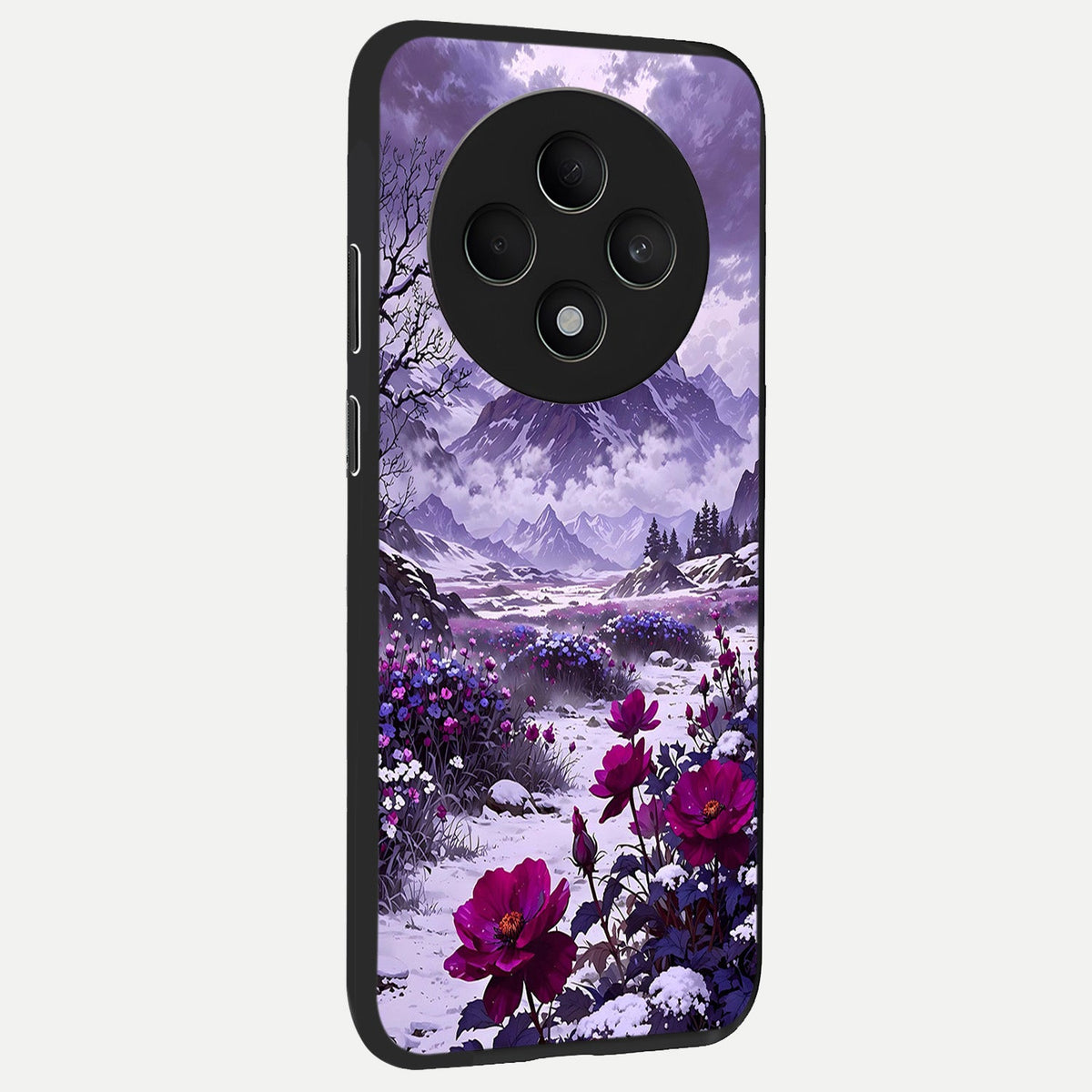  Flower Mountain View back cover For Oppo F27 5G slim fit glass case with vibrant aesthetic design