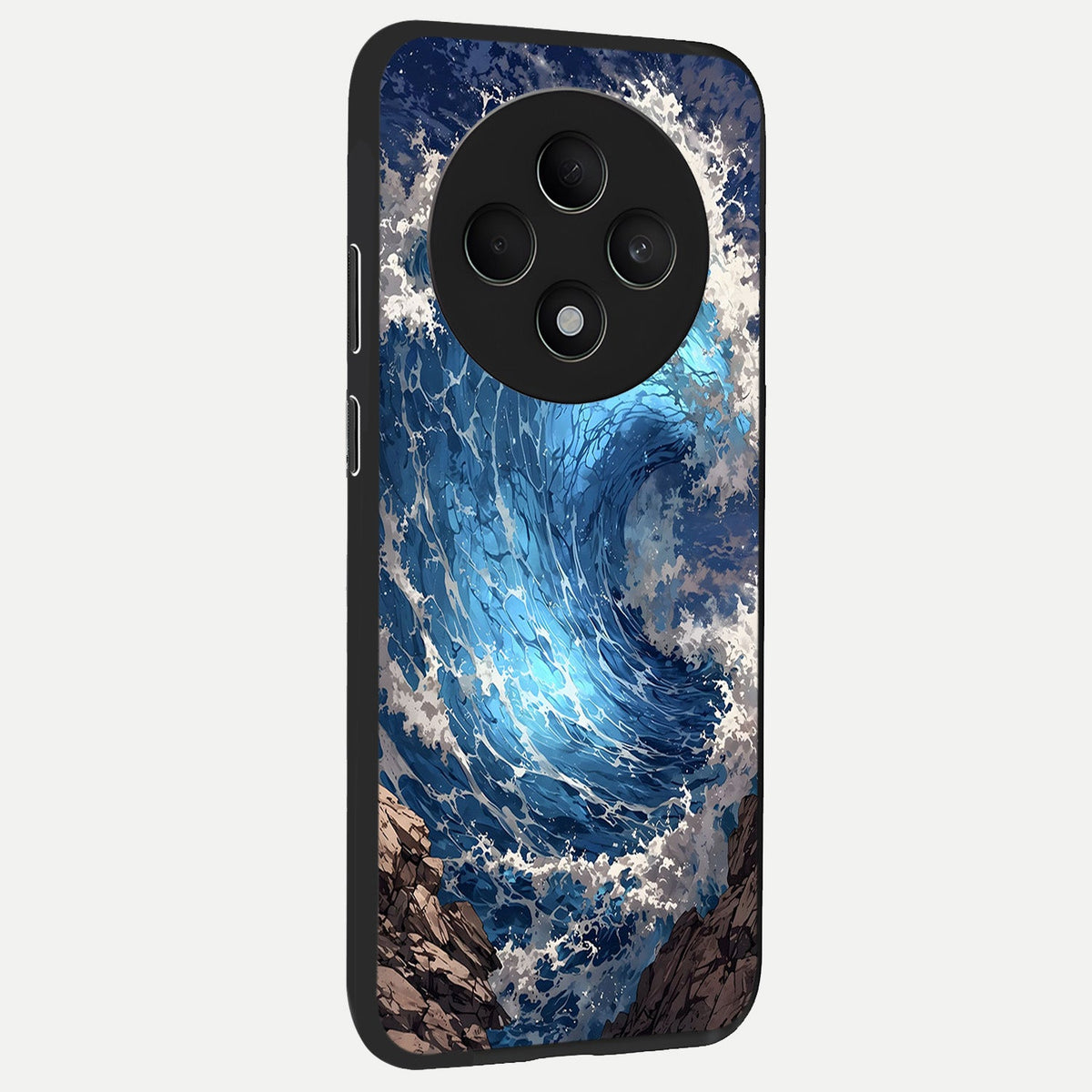  Giant Ocean Wave back cover For Oppo F27 5G slim fit glass case with vibrant aesthetic design