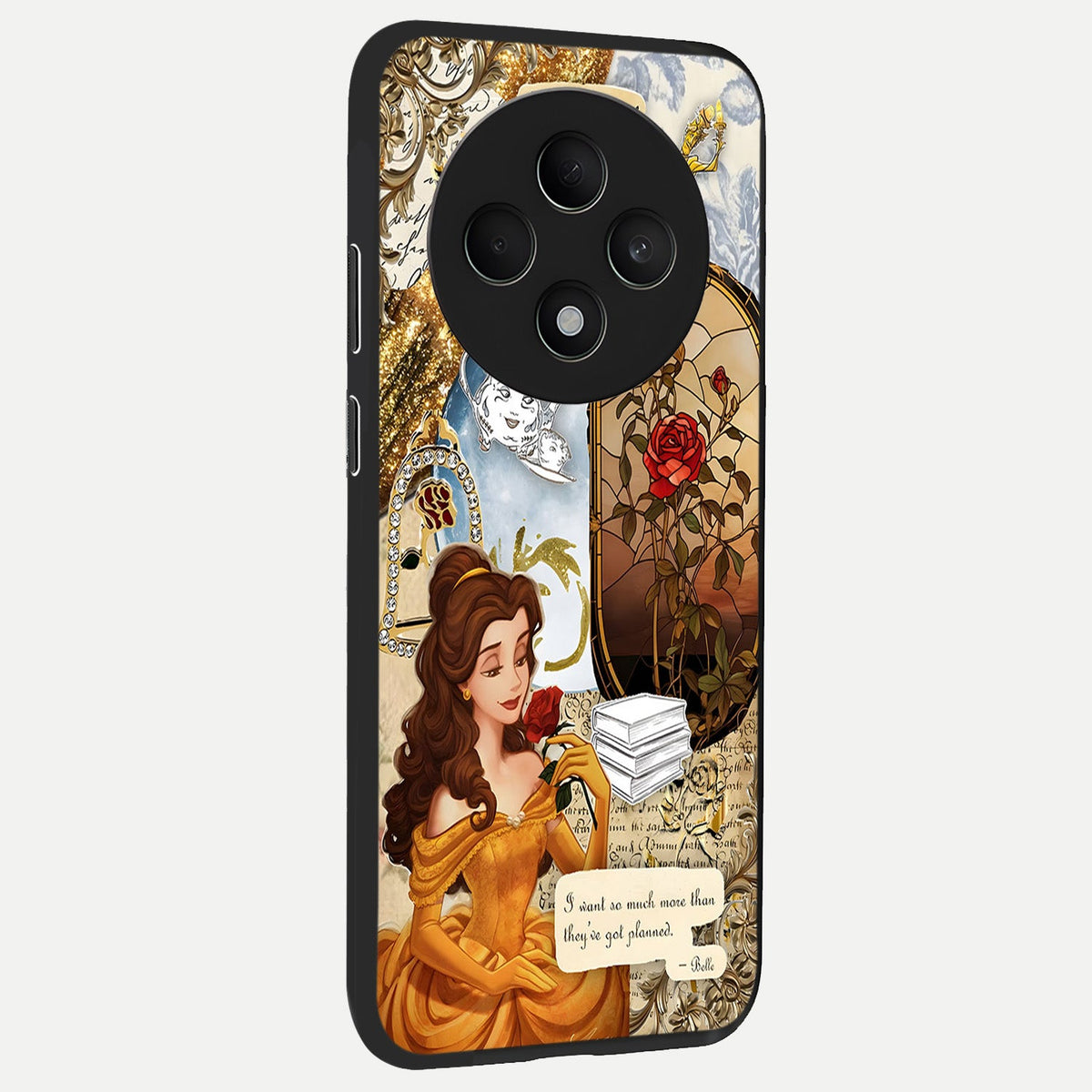  Golden Dream Belle back cover For Oppo F27 5G slim fit glass case with vibrant aesthetic design