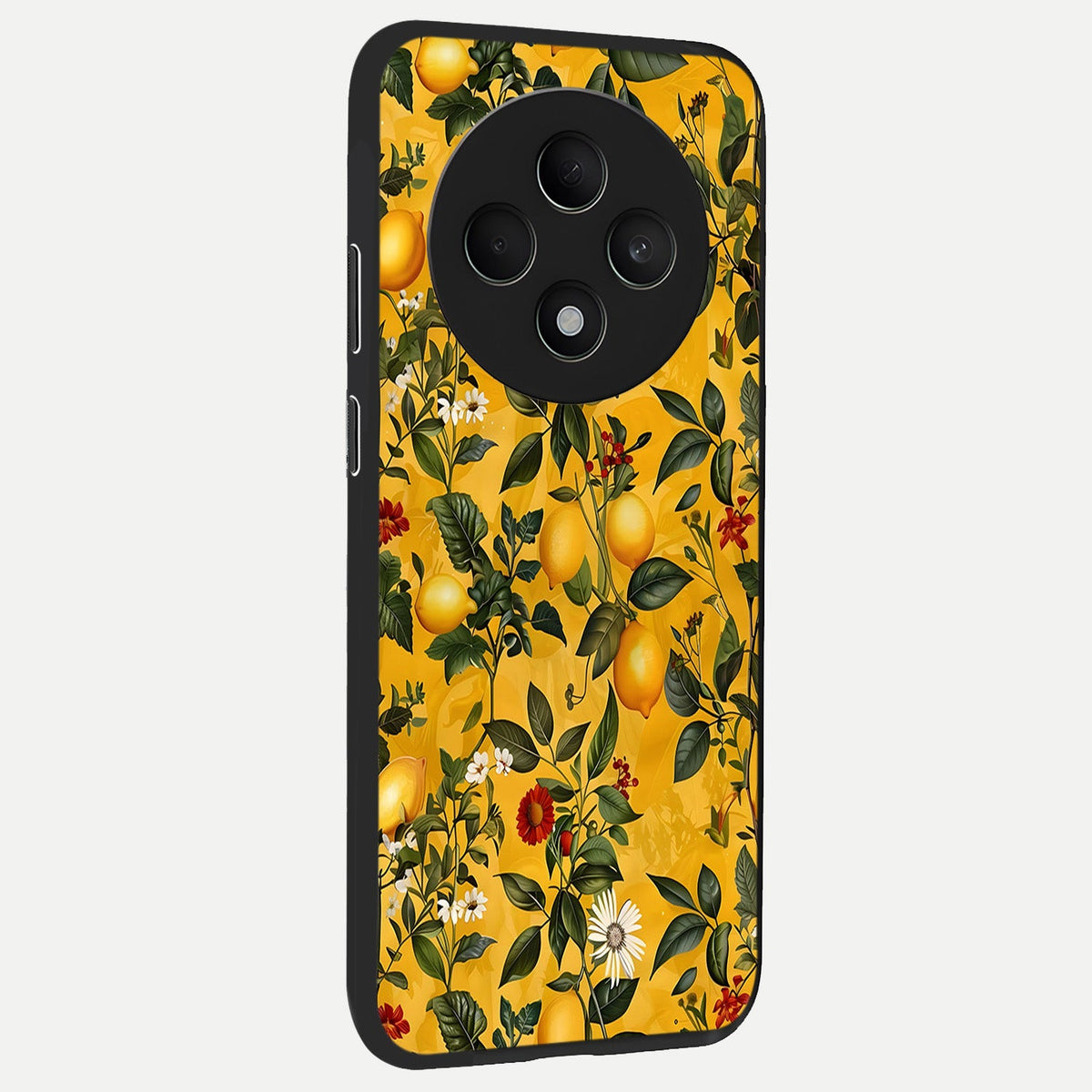  Golden Lemon Field back cover For Oppo F27 5G slim fit glass case with vibrant aesthetic design
