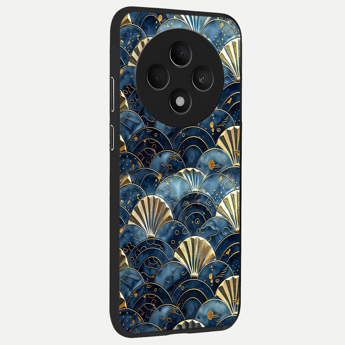  Golden Wave Luxe back cover For Oppo F27 5G slim fit glass case with vibrant aesthetic design