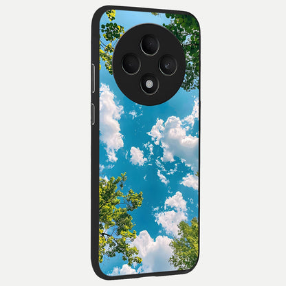  Green Moon Energy back cover For Oppo F27 5G slim fit glass case with vibrant aesthetic design