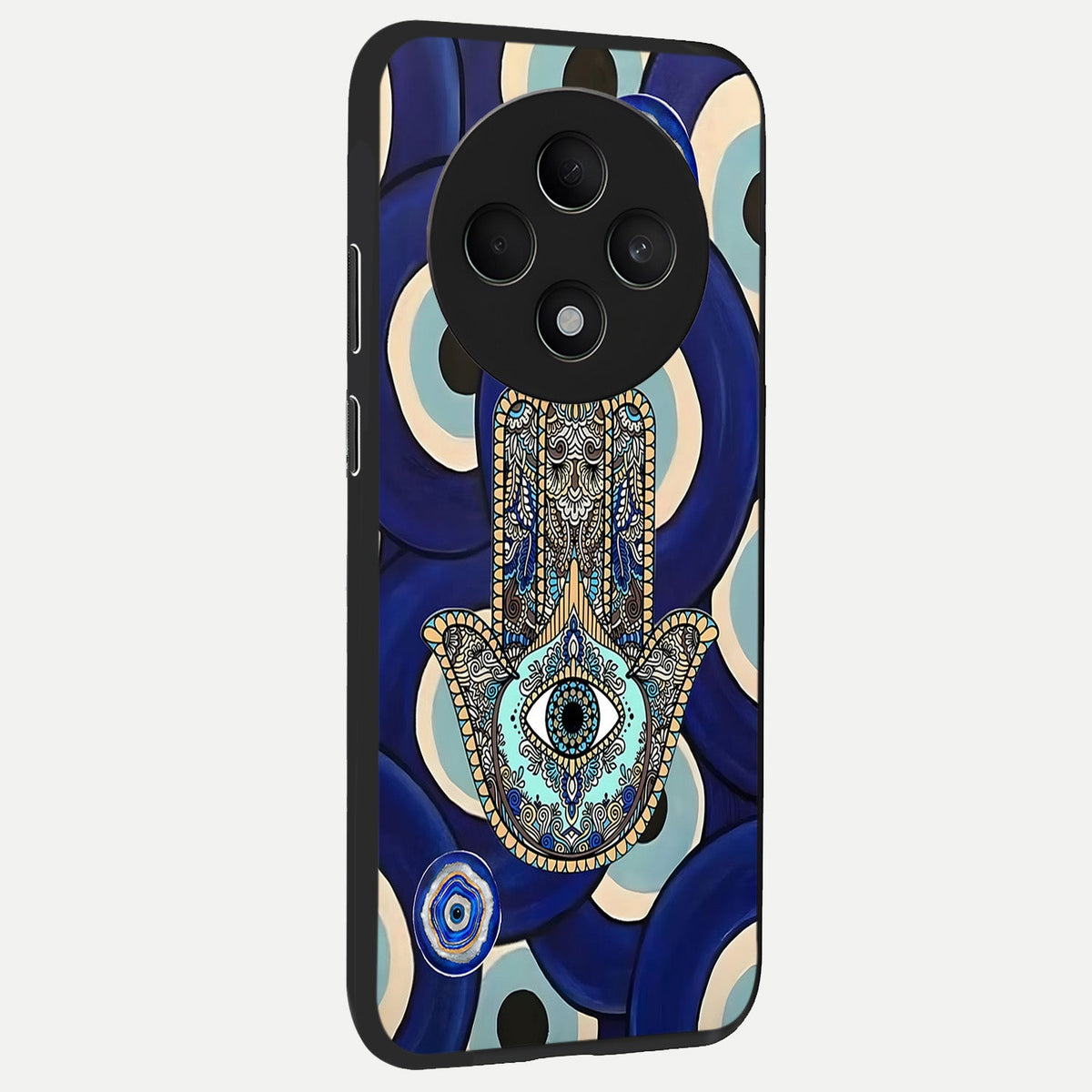  Hamsa Divine Guard back cover For Oppo F27 5G slim fit glass case with vibrant aesthetic design