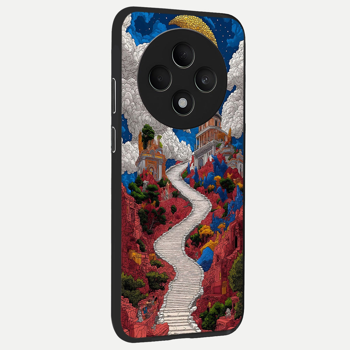  Heavenly Moon Path back cover For Oppo F27 5G slim fit glass case with vibrant aesthetic design