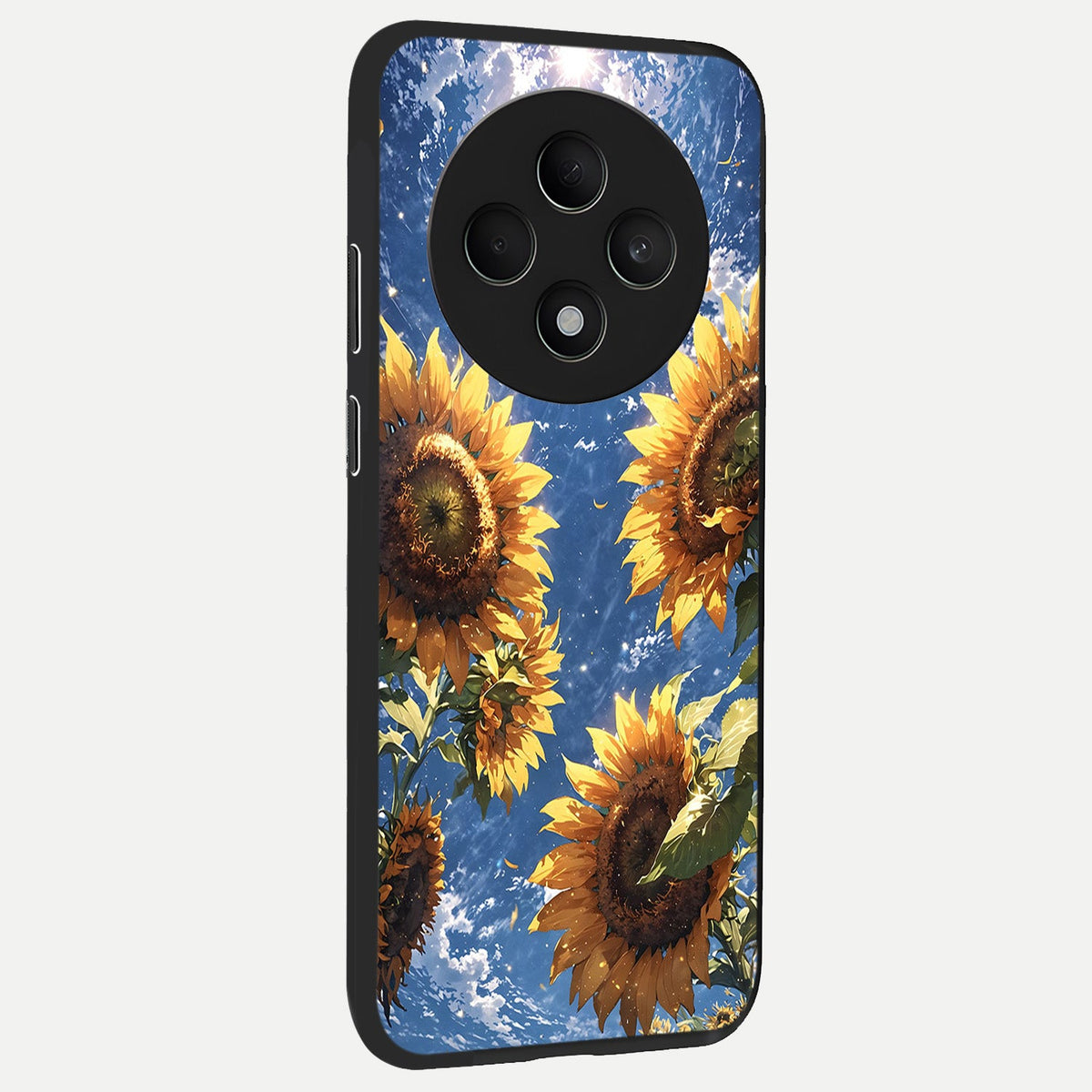  Heavenly Sunflower Rise back cover For Oppo F27 5G slim fit glass case with vibrant aesthetic design