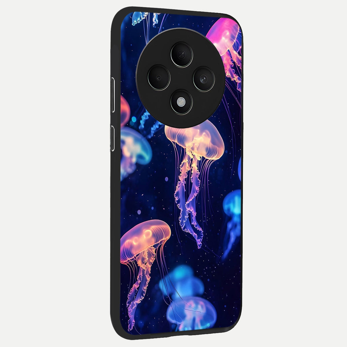  Jellyfish Pattern back cover For Oppo F27 5G slim fit glass case with vibrant aesthetic design