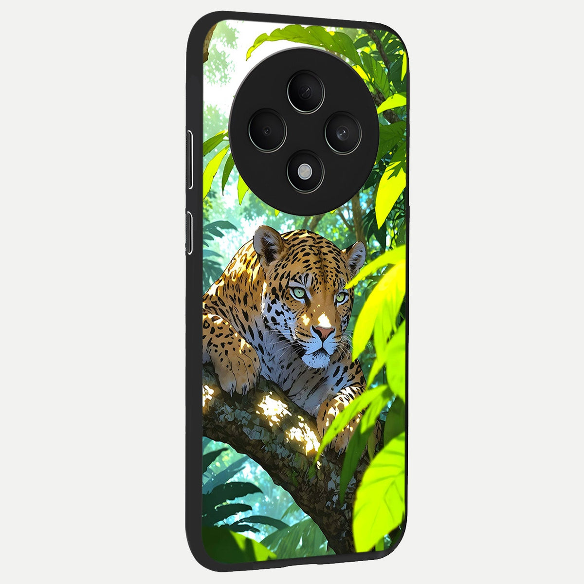  Leopard in Jungle back cover For Oppo F27 5G slim fit glass case with vibrant aesthetic design