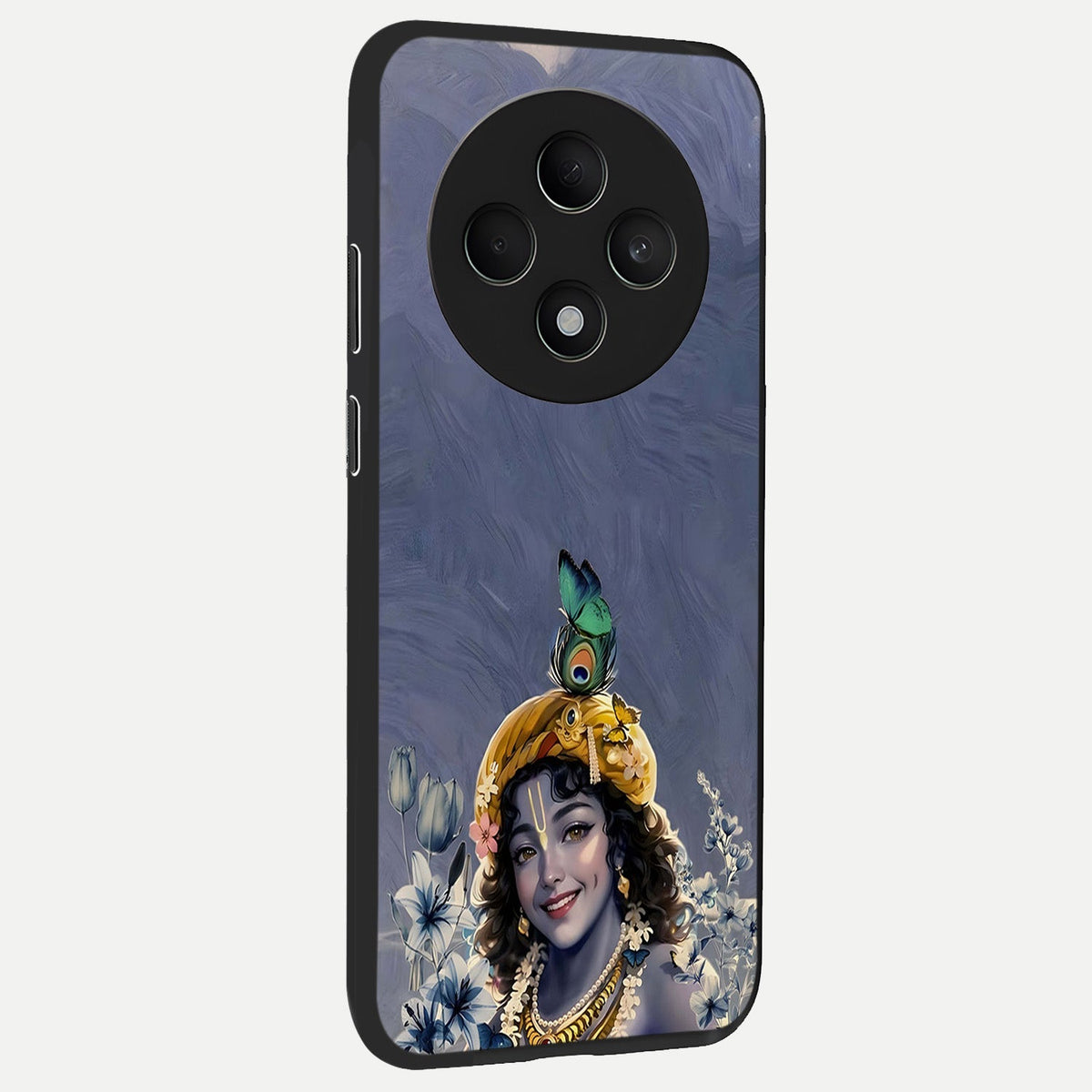  Lord Krishna back cover For Oppo F27 5G slim fit glass case with vibrant aesthetic design