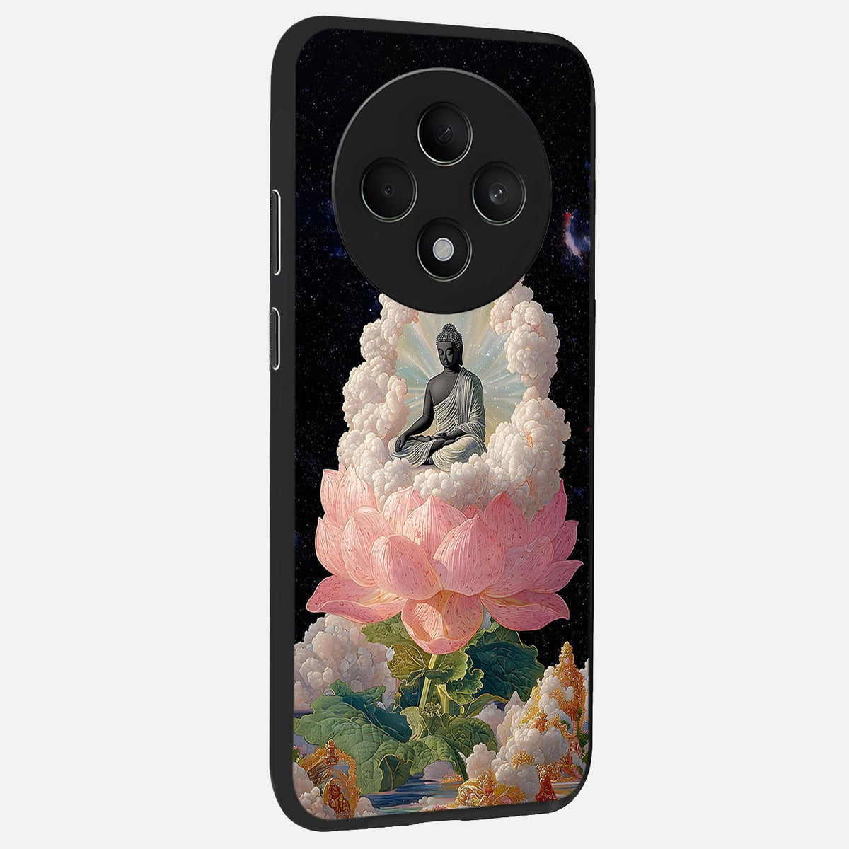  Lotus Divine Peace back cover For Oppo F27 5G slim fit glass case with vibrant aesthetic design