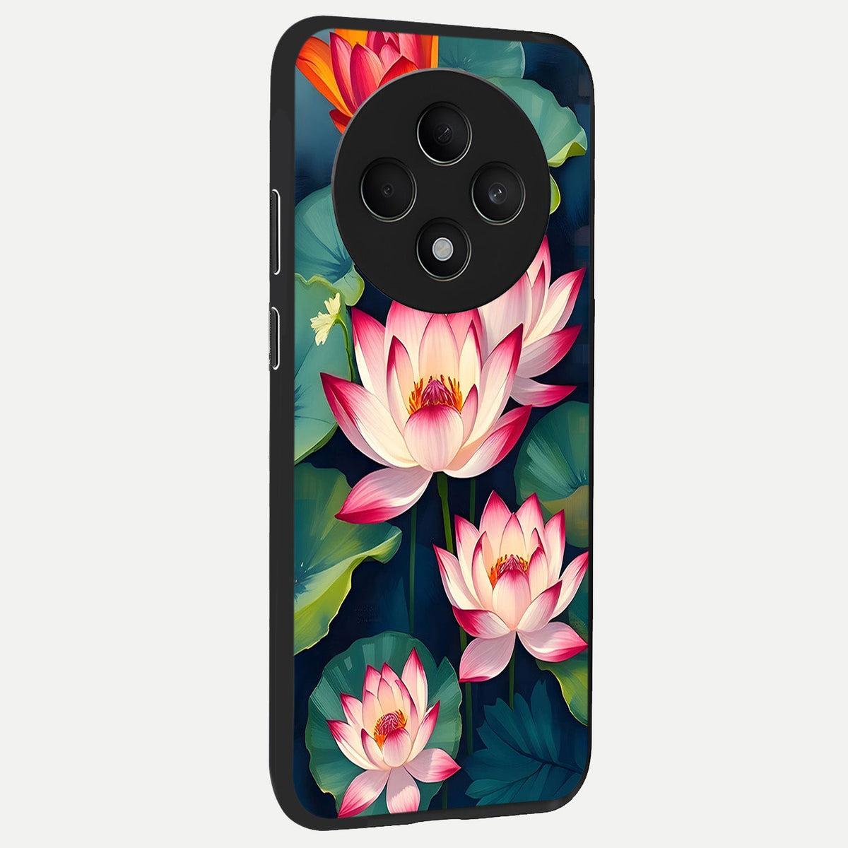  Lotus Dream Serenity back cover For Oppo F27 5G slim fit glass case with vibrant aesthetic design