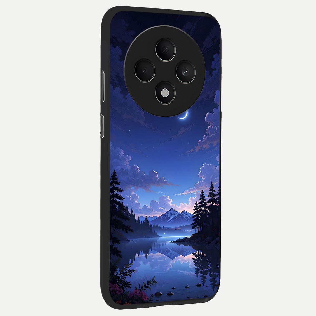  Midnight Lake Peace back cover For Oppo F27 5G slim fit glass case with vibrant aesthetic design