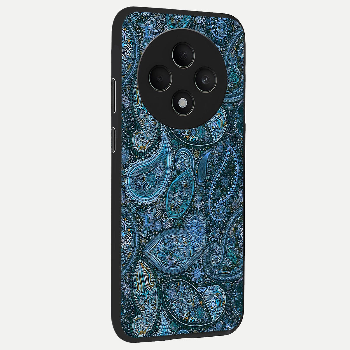  Midnight Paisley Glow back cover For Oppo F27 5G slim fit glass case with vibrant aesthetic design