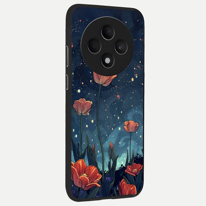 Midnight Tulip Glow back cover For Oppo F27 5G slim fit glass case with vibrant aesthetic design