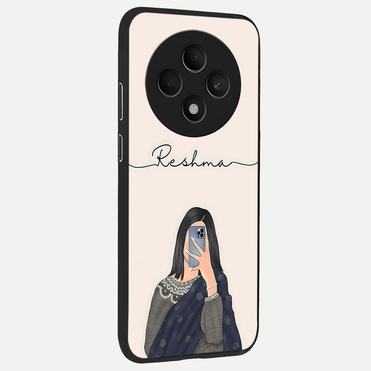  Mirror Mood Muse With Custom Name back cover For Oppo F27 5G slim fit glass case with vibrant aesthetic design