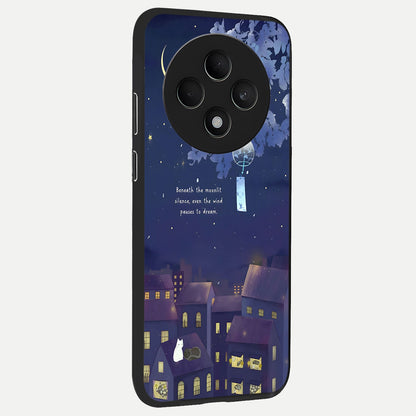  Moonlit Cat Silence back cover For Oppo F27 5G slim fit glass case with vibrant aesthetic design