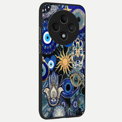  Mystic Blue Evil Eye back cover For Oppo F27 5G slim fit glass case with vibrant aesthetic design