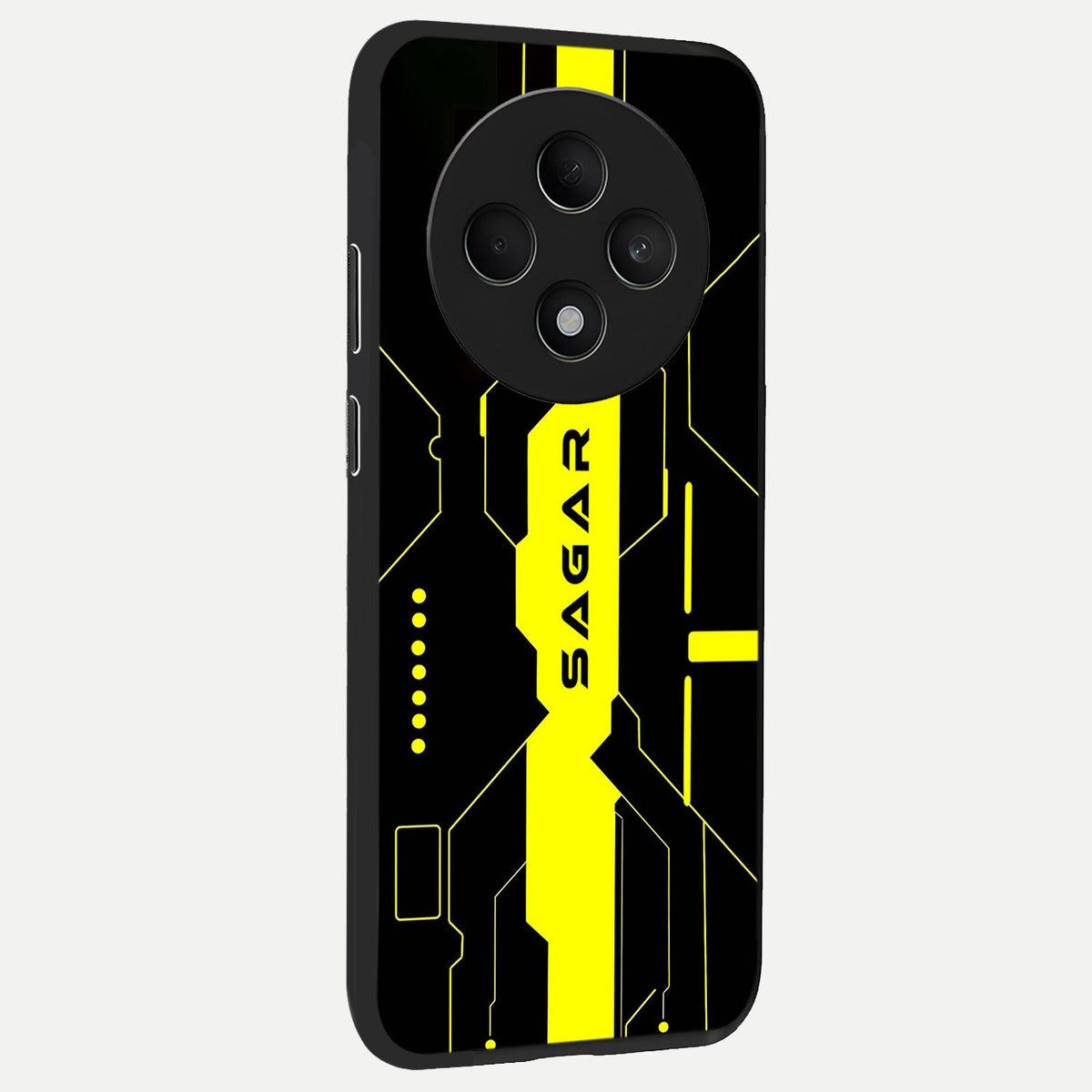  Neon CYBERPUNK Custom Name back cover For Oppo F27 5G slim fit glass case with vibrant aesthetic design