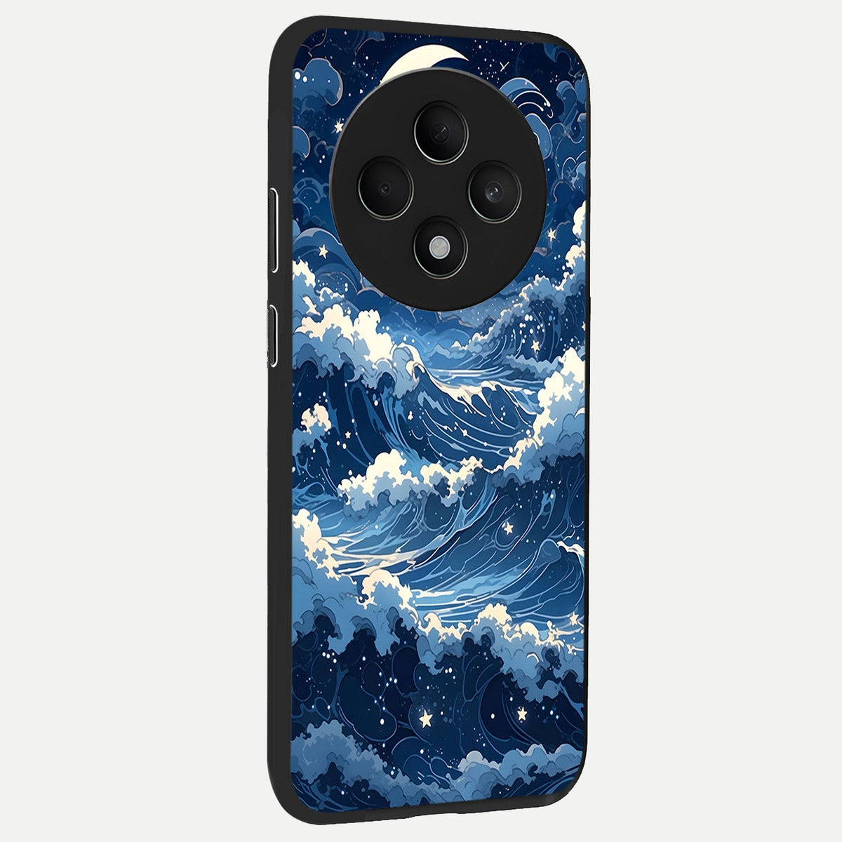  Ocean Moon Waves back cover For Oppo F27 5G slim fit glass case with vibrant aesthetic design