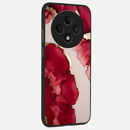  Pink And White Marble back cover For Oppo F27 5G slim fit glass case with vibrant aesthetic design