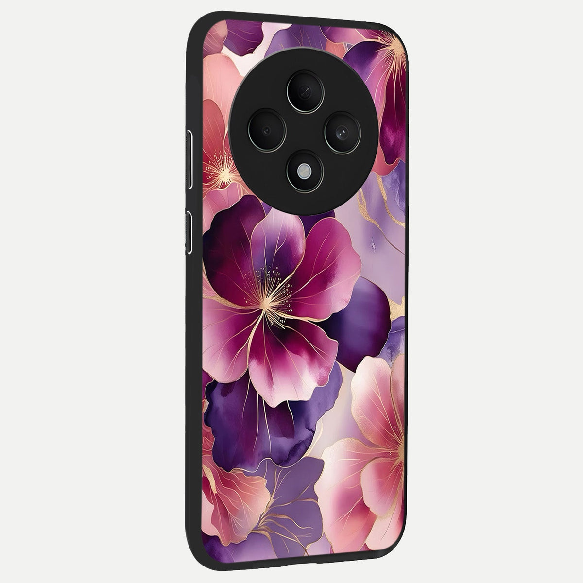  Pink Bouquet Florals back cover For Oppo F27 5G slim fit glass case with vibrant aesthetic design