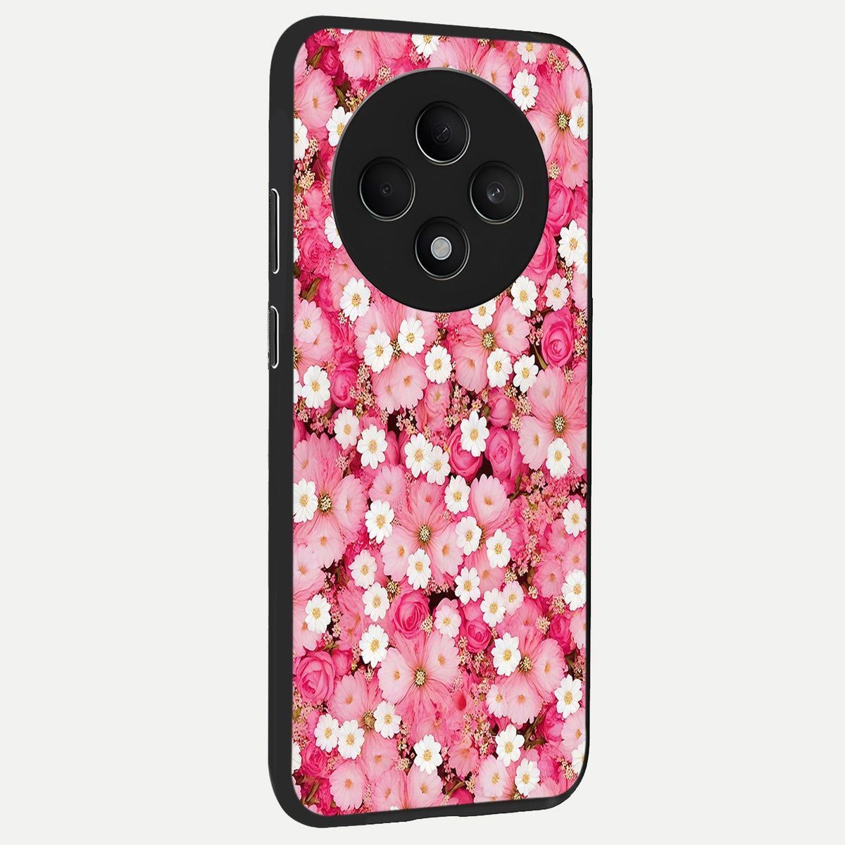  Pink Daisy Bliss back cover For Oppo F27 5G slim fit glass case with vibrant aesthetic design