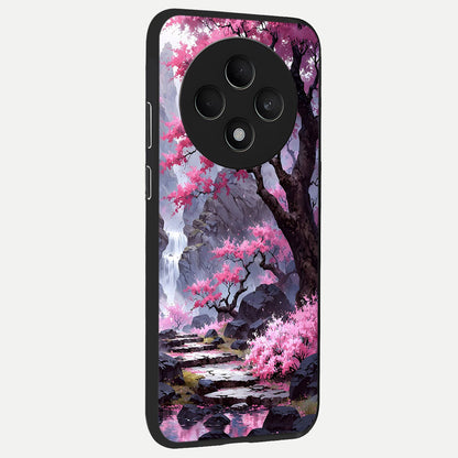  Pink Sunflower Glow back cover For Oppo F27 5G slim fit glass case with vibrant aesthetic design
