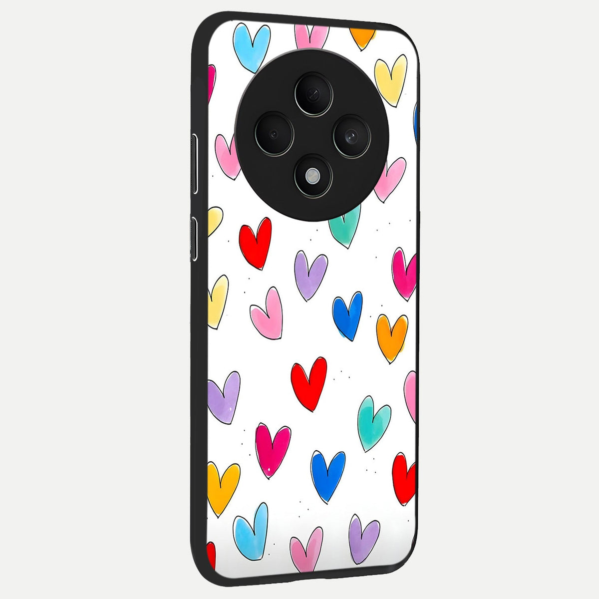  Playful Love Doodles back cover For Oppo F27 5G slim fit glass case with vibrant aesthetic design