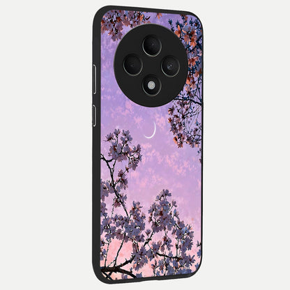  Purple Serenity Moon back cover For Oppo F27 5G slim fit glass case with vibrant aesthetic design