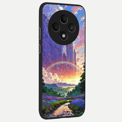  Rainbow Valley Dream back cover For Oppo F27 5G slim fit glass case with vibrant aesthetic design
