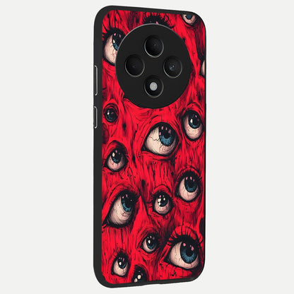  Red Eyes Pattern back cover For Oppo F27 5G slim fit glass case with vibrant aesthetic design