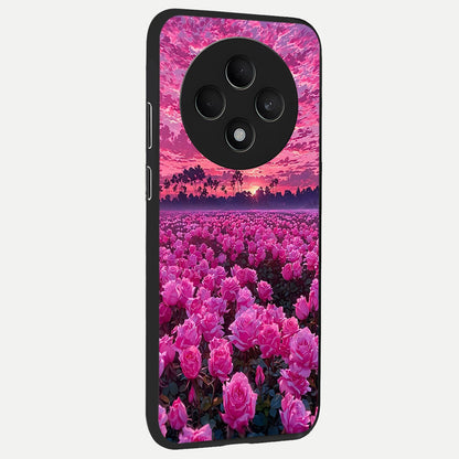  Rose Sunset Valley back cover For Oppo F27 5G slim fit glass case with vibrant aesthetic design