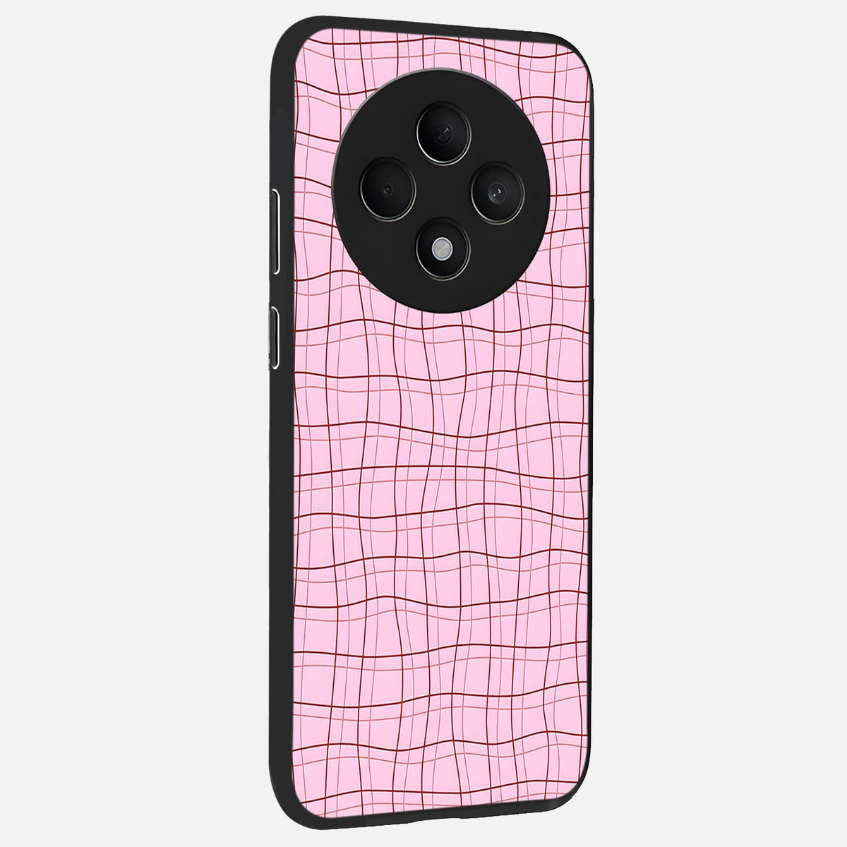  Soft Grid Bliss back cover For Oppo F27 5G slim fit glass case with vibrant aesthetic design