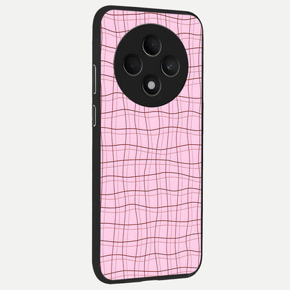  Soft Grid Bliss back cover For Oppo F27 5G slim fit glass case with vibrant aesthetic design