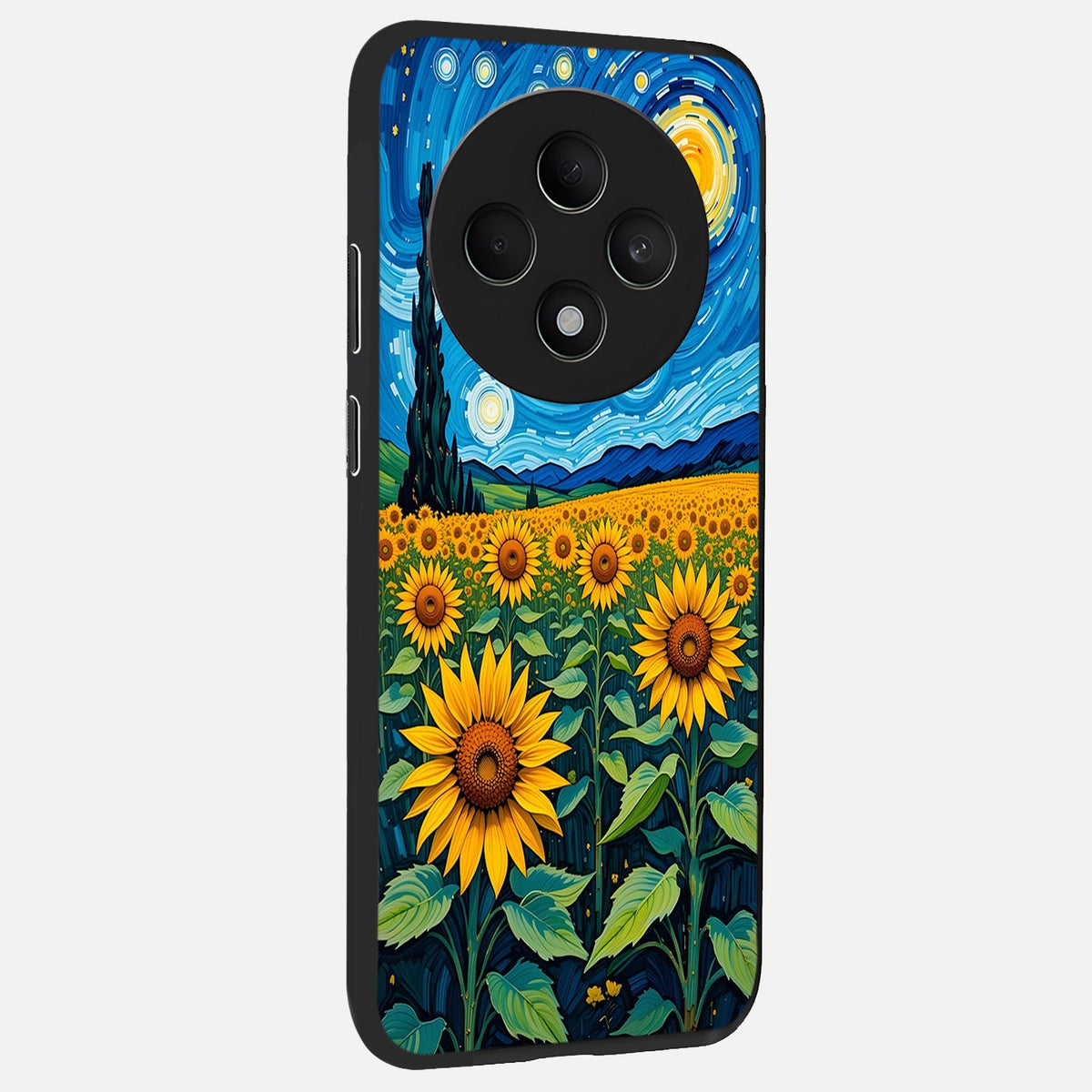  Starry Sunflower Dreams back cover For Oppo F27 5G slim fit glass case with vibrant aesthetic design